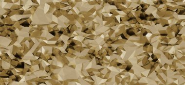 Altın dokusunda soyut geometrik üç boyutlu desen, modern arkaplan