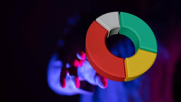 Business Chart Presentation in Hand with 3D Illustration