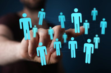 Bağlı dijital insanlar ağı, takım çalışması ve sosyal bağlantı kavramı