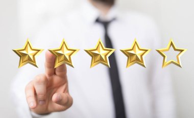 Derecelendirme Yıldızları, El Gösterimi Dört Altın Yıldız.