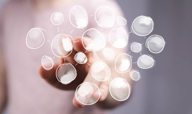 Bağlı Soyut Fikirlerin Dijital Ağı ile İnsan Eli Etkileşimi