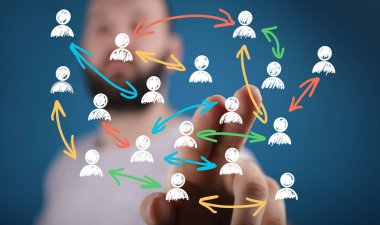 Ağ, Bağlantı, İş, Takım Çalışması, İşbirliği, Sosyal Medya, İnsanlar, İletişim, Büyüme, Strateji, Küresel, Etkileşme, Çevrimiçi