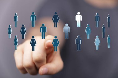 İnsan bağlantı ağı kavramı jest, sosyal ağ oluşturma