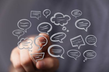 Drawn Speech Bubbles kavramı ile İletişim Dijital Ağı 'na Dokunma