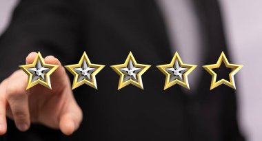Değerlendirme yıldızları kalite ve müşteri memnuniyetini temsil ediyor
