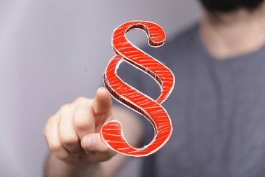 El İşareti Kırmızı Sayısal Paragraf Sembol Temsilcisi Hukuk ve Adalet