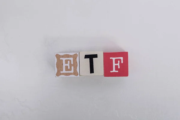 ETF Blocks on White Background: Investment Concept Symbol