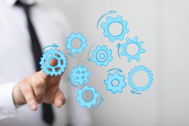 İşadamı Eli Vites Mekanizmasıyla Etkileşiyor