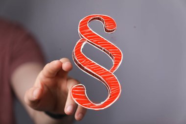 İnsan Eli Kırmızı Sayısal Paragraf Sembol Temsil Yasası ile Etkileşim