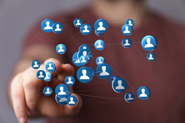 Dijital ağ bağlantısı konsepti, teknoloji, çevrimiçi takım çalışması, küresel iletişim.