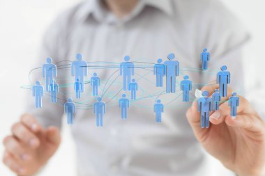 İnsanları birbirine bağlayan dijital ağ kavramı, sosyal medya