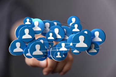 Sosyal Medya ve Teknoloji Konseptiyle Bağlanan İnsanlar Ağı