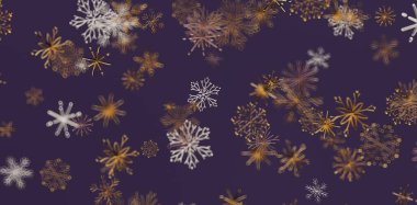 Derin Mor Arkaplanda Soyut Kar Tanesi Deseni