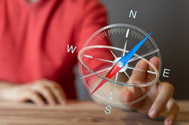 Dijital Pusula Tutan Adam Yönlendiriyor ve Yönlendiriyor