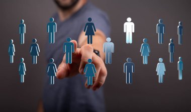 Şekillerle Dijital Dokunuş ve İnsan Bağlantısı Konsepti