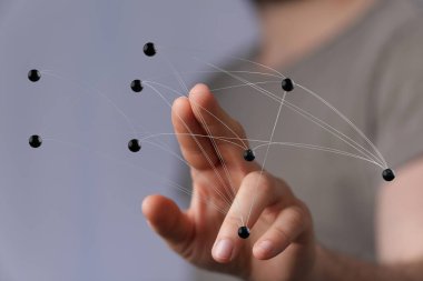 El hareketleriyle görselleştirilmiş dijital dünya konsepti