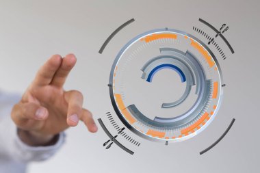 İnsanın eli sanal geleceksel arayüz teknolojisiyle etkileşime giriyor.