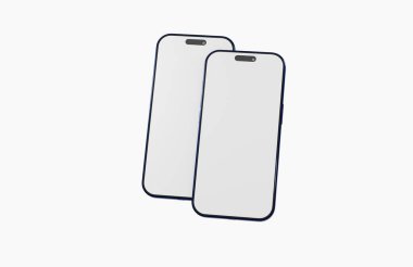 Minimalist Telefon Model Tasarımı: İki Boş Akıllı Telefon Ekranı