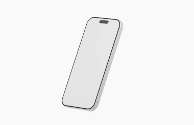 Beyaz arkaplan, teknoloji ve yeni tasarım üzerinde modern akıllı telefon modeli.