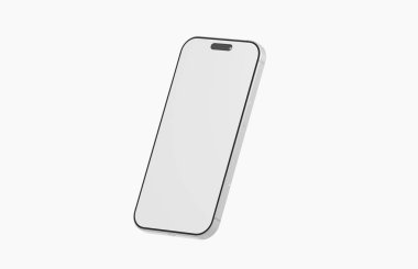 Modern akıllı telefon modeli beyaz arkaplan dijital kavramında izole edildi