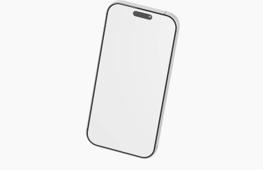 Minimalist akıllı telefon model tasarımı, içerik için boş beyaz ekran