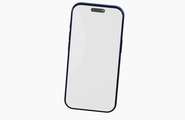 Modern smartphone design with blue frame and blank screen