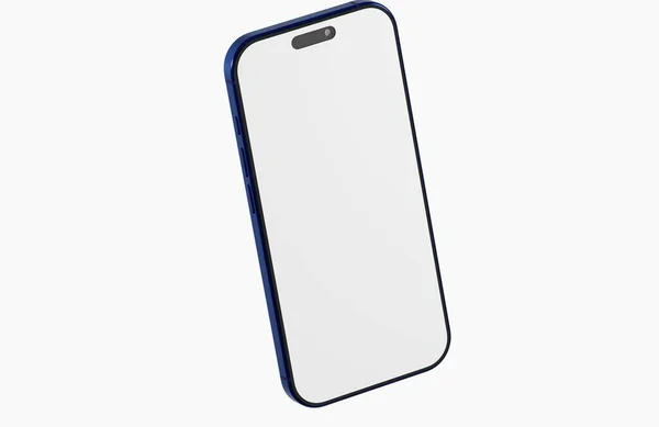 Modern Smartphone Mockup with Blue Frame and White Screen