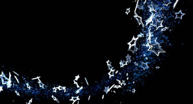 Parlayan Yıldızlar ve Mavi Toz ile Soyut Yıldızlı Gece Arkaplanı