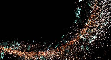 Karanlık uzayda parlayan parçacıklara sahip soyut yıldız arkaplanı