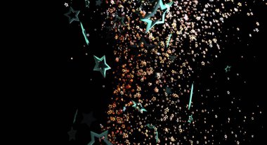 Karanlık boşluk üzerinde ışık efektleri olan soyut yıldız arkaplan çizimi