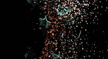 Kutlamalar ve Eğlence İçin Parıltılı ve Şenlikli Soyut Yıldız patlaması