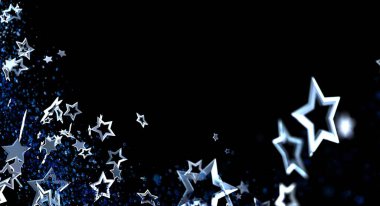 Siyah Arkaplanda Parlak Yıldızlarla Soyut Yıldızlı Arkaplan