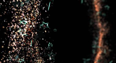 Parlayan parıltılar ve siyah arkaplan ile soyut yıldız alanı animasyonu