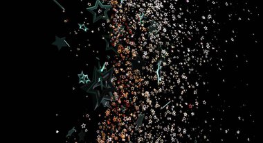 Sanatsal kullanım ve dekorasyon için siyah alan üzerine soyut yıldız arkaplan tasarımı