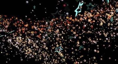 Parıltı Efekti ve Koyu Renkli Soyut Yıldızlı Gece Arkaplanı