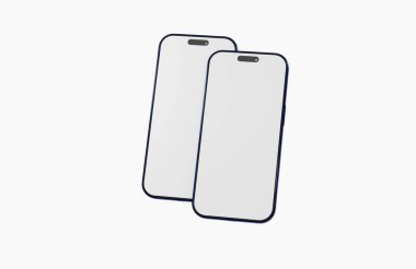 İki cep telefonu sunumlu minimalist akıllı telefon tasarım kavramı