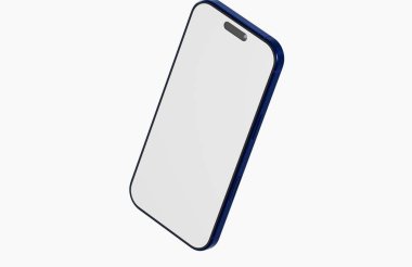 Modern Mavi Akıllı Telefon Reklamcılık İçin Beyaz Arkaplan Modeli