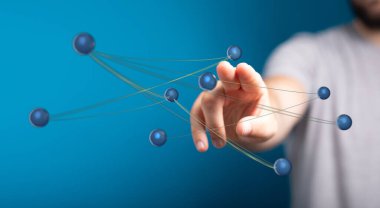 Dijital ağ bağlantı noktaları ve veri iletişimine dokunuluyor.