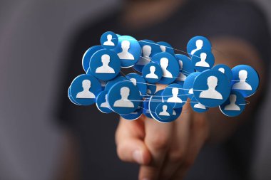 Dijital ağ bağlantısı kavramı, teknoloji soyut grafik arayüzü