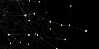 Soyut Ağ Bağlantısı Arkaplan Çizgilerini Noktalıyor