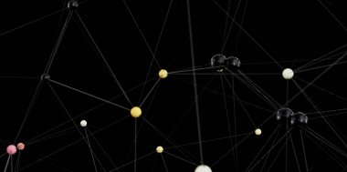 Soyut Ağ Bağlantısı Çizgileri Noktaladı