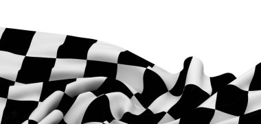 Dramatik Siyah ve Beyaz Damalı Bayrak Dalgası