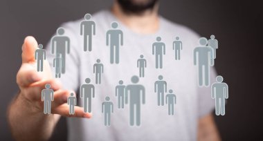 Dijital dünya konsepti görselleştirmesindeki insan bağlantısı