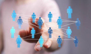 Toplumu temsil eden dijital ağ ve bağlantılar