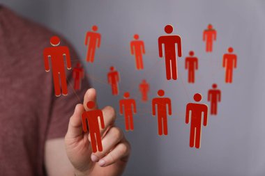 Bağlantıyı ve Topluluğu Sembolize eden İnsanların Kavramsal Ağı