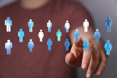 Bağlantının, çeşitliliğin ve insanların etkileşiminin kavramsal temsili