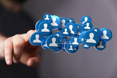 Bir parmak göstererek ağ kurmak ve insanlarla bağlantı kurmak