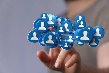 Birbirine bağlı insanlardan oluşan bir ağ. Topluluk, ağ oluşturma, destek