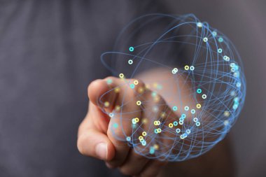 Küresel ağ küresi, teknoloji konsepti ve bağlantının geleceği