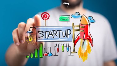 El teması konsept roket, iş başarısı ve büyüme